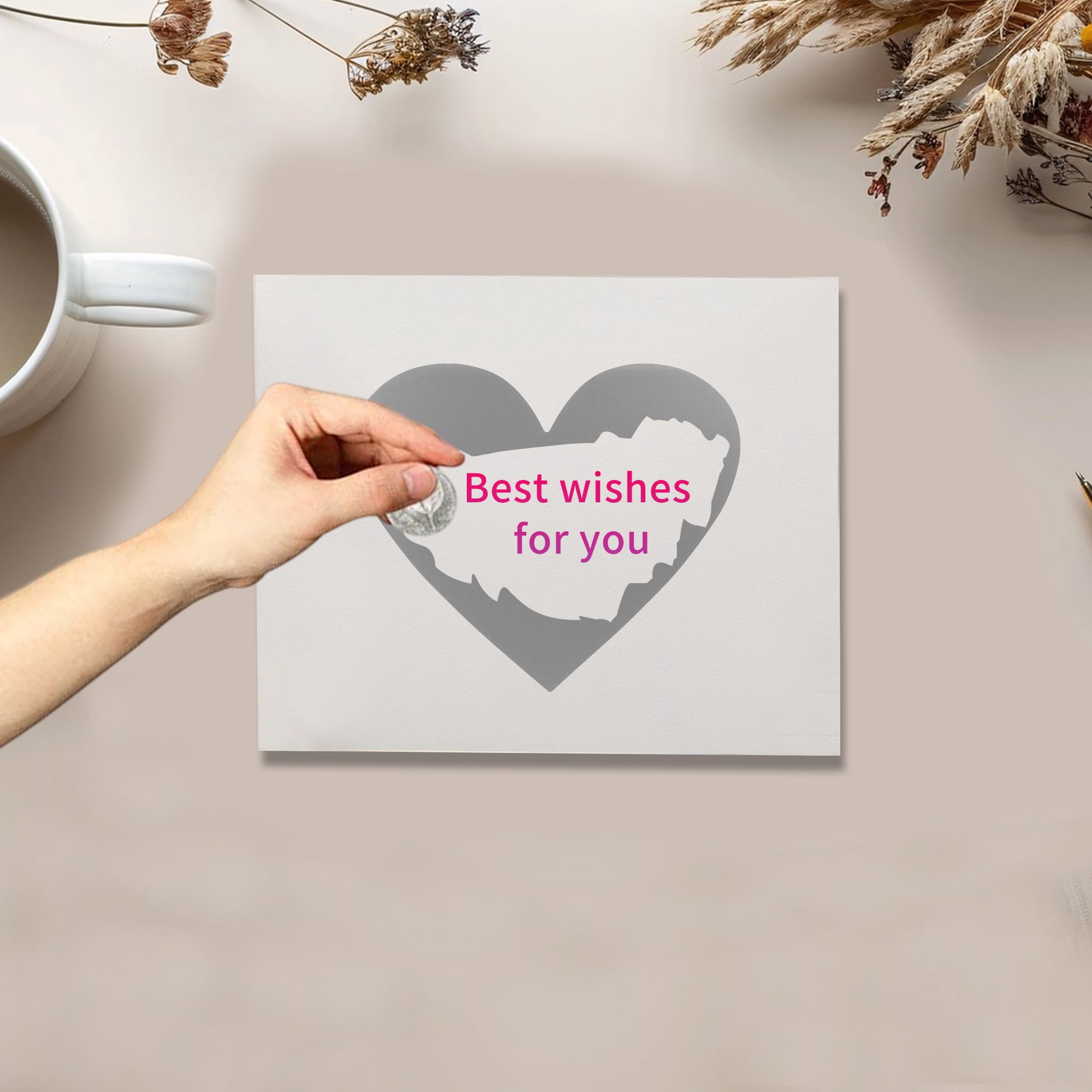 Unique Bargains 50Pcs Surprise Wedding Scratch Stickers 2.76" x 2.36" Gray