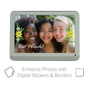 MyLuma 7 PhotoShare WiFi Digital Picture Frame with built-in LEDs in Stardust Grey