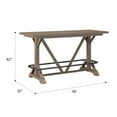 thumbnail image 4 of 78" Bar Height Trestle Table, Rectangular Bar Table, Wood Counter Height Table for Living Room, Brown, 4 of 6