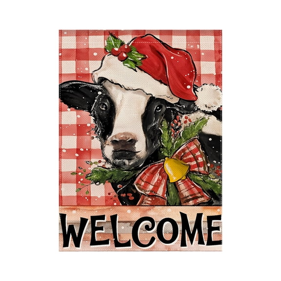 Xlokein Merry Christmas House Flag, 28 x 40 Inch Winter Decorative, Double Sided Flag, Holiday Banners for Winter Christmas Farm House Yard Decoration