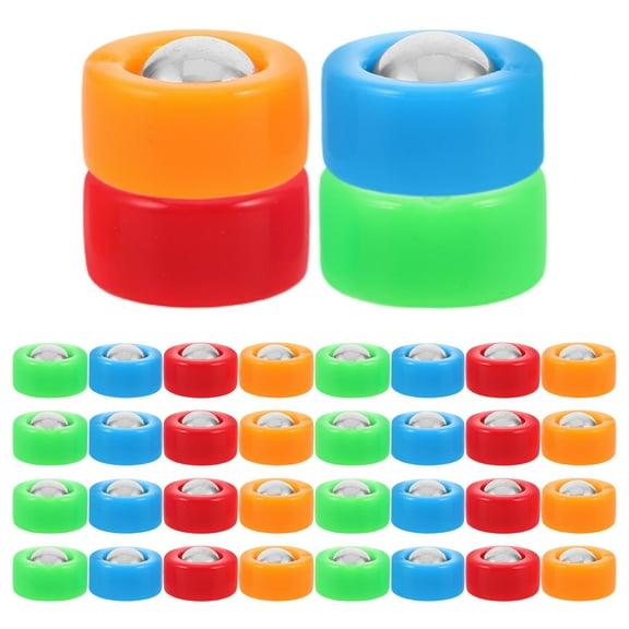 LOLIPPYY 40Pcs Assorted Color Tabletop Shuffleboard Rolling Pucks Plastic Metal Game Accessories
