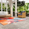 thumbnail image 3 of Unique Loom Outdoor Modern Collection Area Rug - Rayleigh (10'  Square Gray and Pink/Orange), 3 of 9