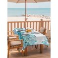 thumbnail image 2 of Outdoor Tablecloth with Umbrella Hole for Patio/Picnic/Party/Camping, Ocean Green Octopus Waterproof Table Cloth Rectangle Table Cover Washable, Coastal Coral Beach Nautical Starfish (60"x 120"), 2 of 8