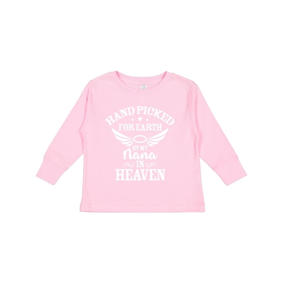 Inktastic Handpicked for Earth by My Nana in Heaven with Angel Wings Boys or Girls Long Sleeve Toddler T-Shirt