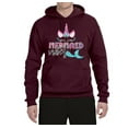thumbnail image 2 of Wild Bobby, Cute Unicorn Mermaid Vibes Children Girl Birthday, Streetwear, Unisex Graphic Hoodie Sweatshirt, Maroon, Medium, 2 of 3