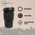 thumbnail image 3 of Mainstays 18oz Rich Black Plastic Travel Coffee Cup with Lid, 3 of 14