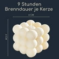 thumbnail image 4 of Juego de velas de burbujas, 2 piezas, blanco crema - vela decorativa vegana y sostenible - hecha a mano con amor en Hamburgo 6*6*6cm TUNC Sencillez, 4 of 5