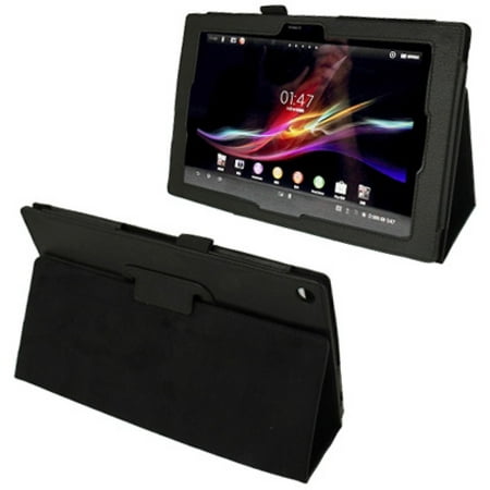 AMZER Texture Leather Case with Holder for Sony Xperia Tablet Z / 10.1 - (Best Xperia Z Case)