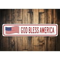 thumbnail image 2 of God Bless America US American Flag Aluminum Metal Decor Sign - 4x18 inches, 2 of 4