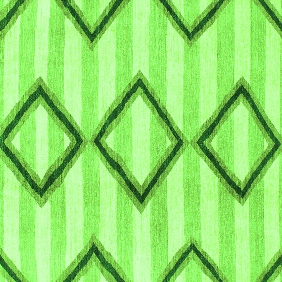 Ahgly Company Indoor Square Abstract Green Modern Area Rugs, 3' Square