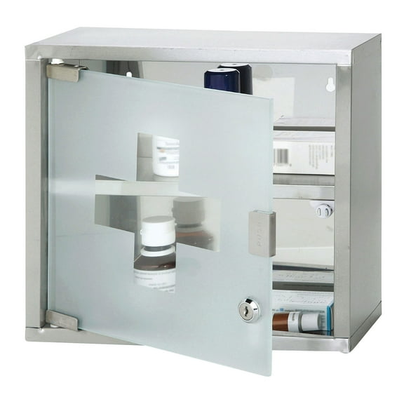 Kole Imports Lockable 2 Level Medicine Cabinet