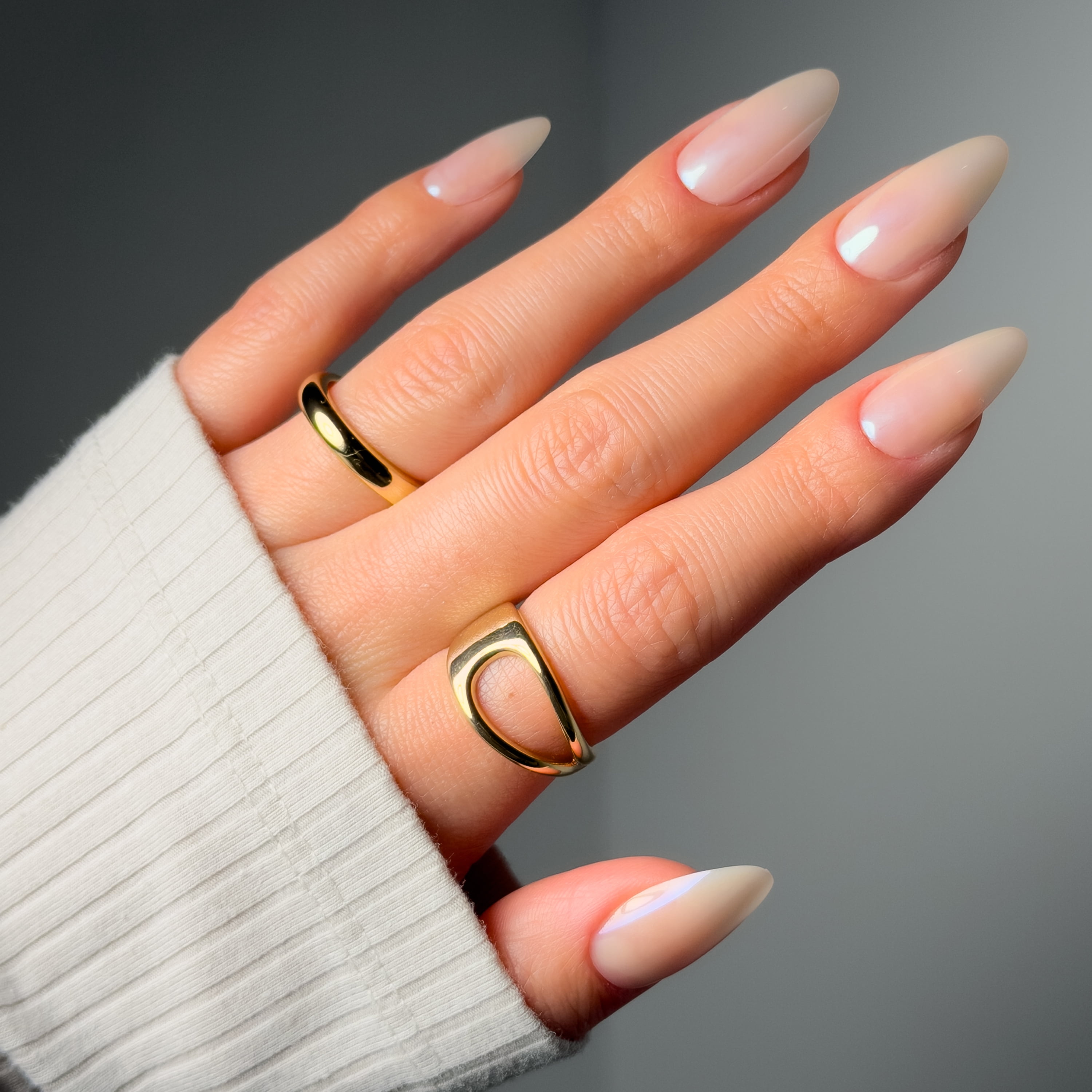 Salon Perfect Artificial Fake Press On Nails, 495 Glazed, White, Medium Almond, File, Glue and Prep Pad Included, 30 Nails