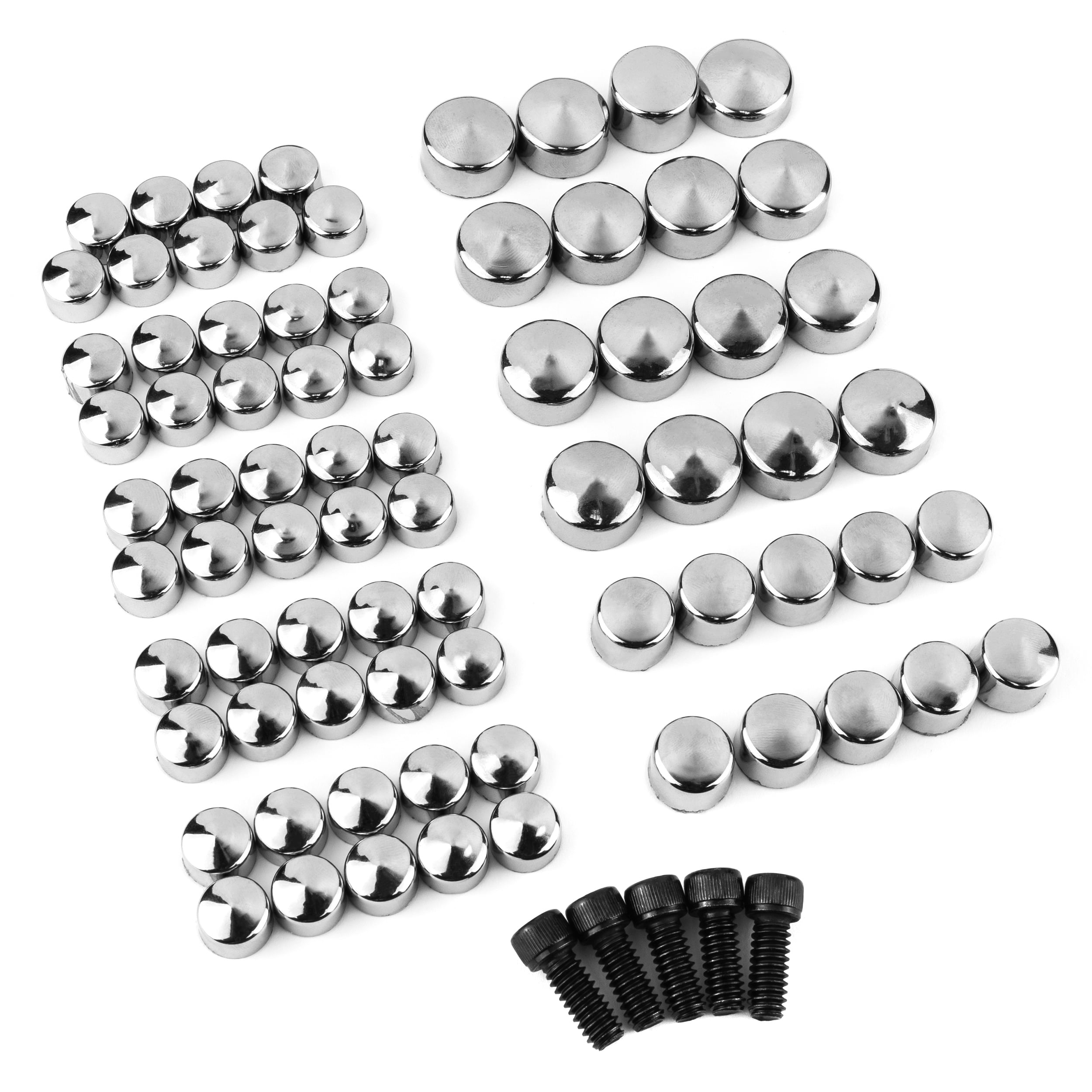 Black Chrome Plastic Bolts Toppers Cap Motorcycle For 2007-UP Harley FLT FLH black 