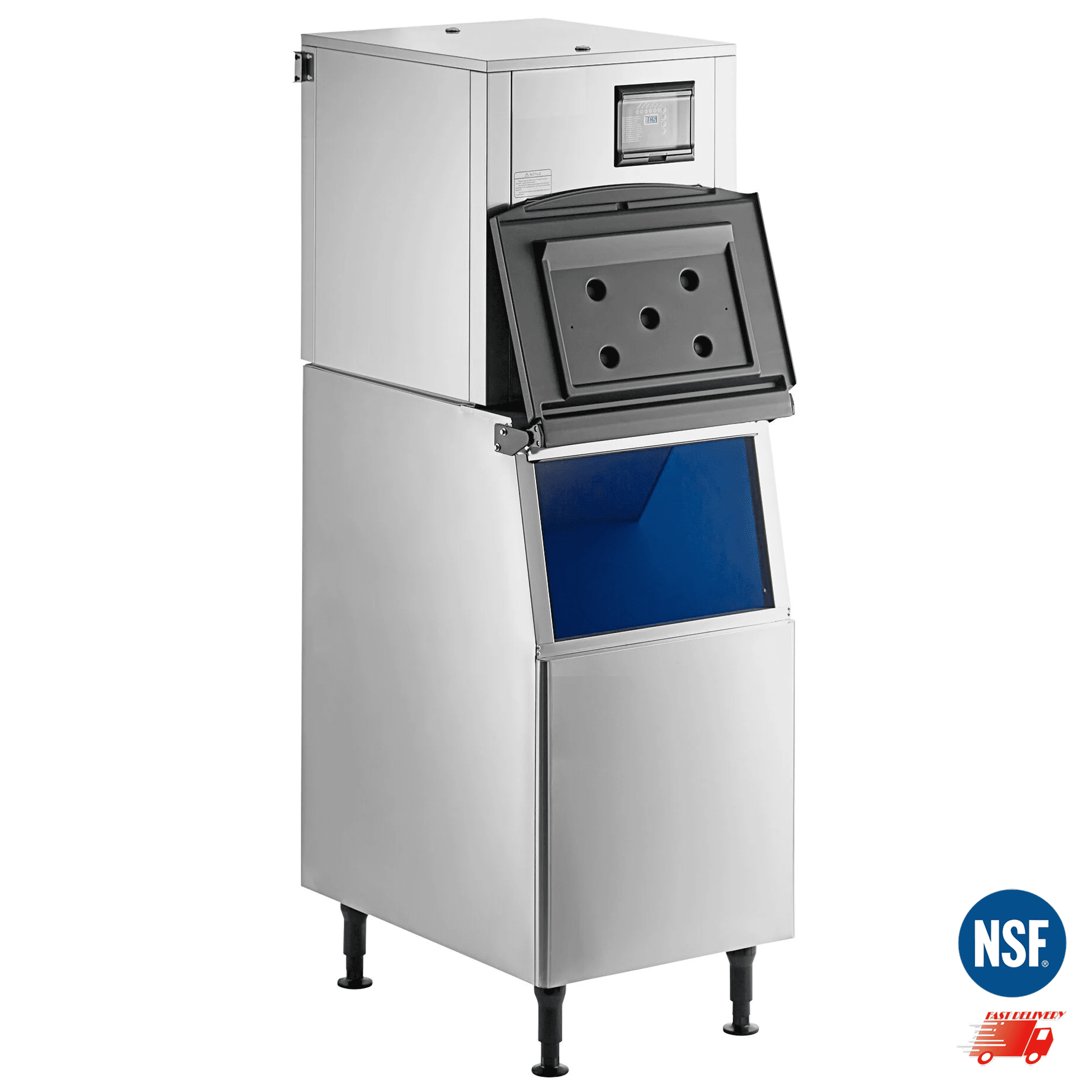 Cooler Depot NSF 550 lb Commercial Nugget Ice Maker with 275 lb Storage Bin, Model SK-559N
