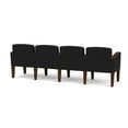 thumbnail image 3 of Belmont Lounge Reception 4 Seat Tandem Seating / Walnut Wood Legs / Black, 3 of 5