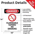thumbnail image 2 of Flammable Vapors No Smoking OSHA Danger Rigid Plastic Sign 14 Inch x 10 Inch - 10 Pack, 2 of 8