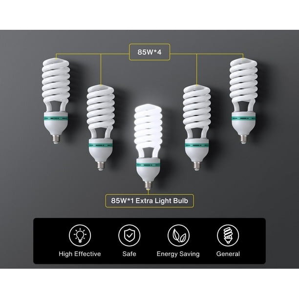 RALENO Photography Lighting Kit, x 10ft Backdrop Stand with