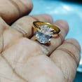 thumbnail image 3 of 3Ct Oval Cut Lab Created Diamond Solitaire Engagement Ring 14K Yellow Gold Plated, 3 of 3