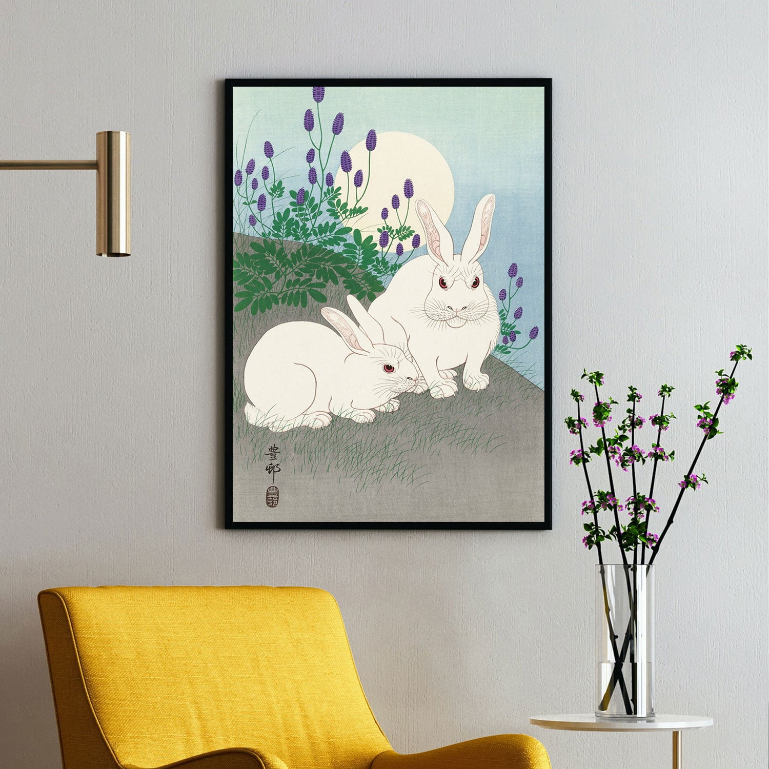 Rabbits at Full Moon - 1920-1930 | Ohara Koson | Premium Fine Art Print ...