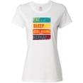 thumbnail image 3 of Inktastic Bull Riding Rodeo Eat Sleep Bull Riding Repeat Women's T-Shirt, 3 of 5