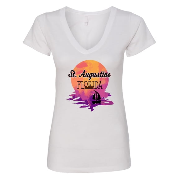 Inktastic St. Augustine Florida Vacation Women's V-Neck T-Shirt