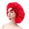 thumbnail image 1 of Youkk Bandeau Élastique Confortable en Satin Imitation Soie pour Soins Capillaires, Ruban Rond Rouge, 1 of 6