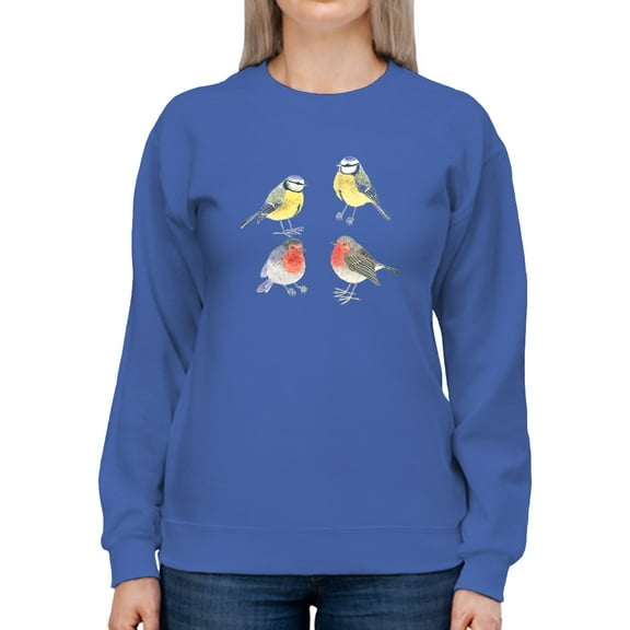 Artshine Birds Northern Christmas Sweatshirt Women -Gabby Malpas Designs, Female Medium