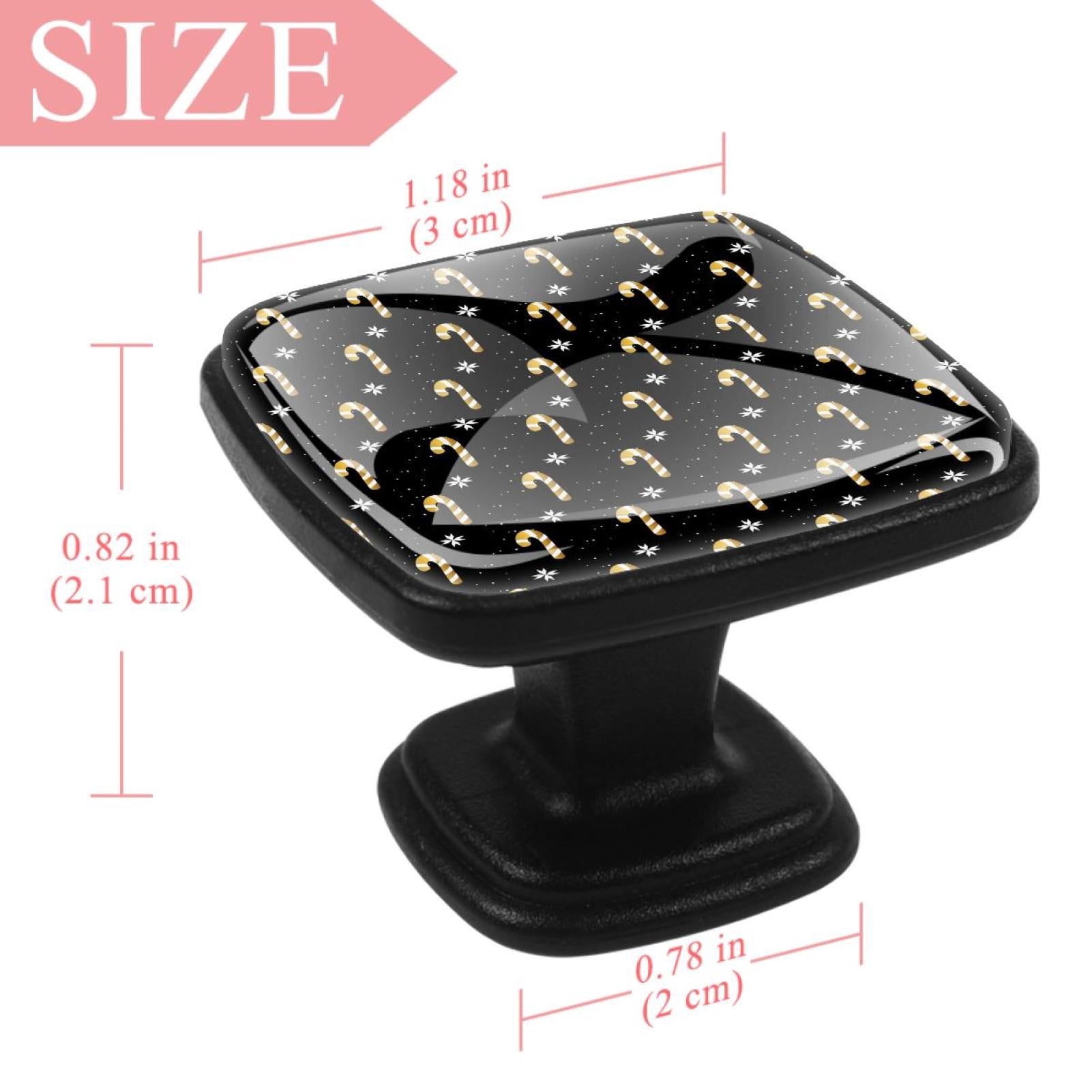 4 Pcs Square Cabinet Handle Cupboard Knob Drawer Pulls Handle Golden Candy Cane Drawer Knobs with Screws Furniture Decoration