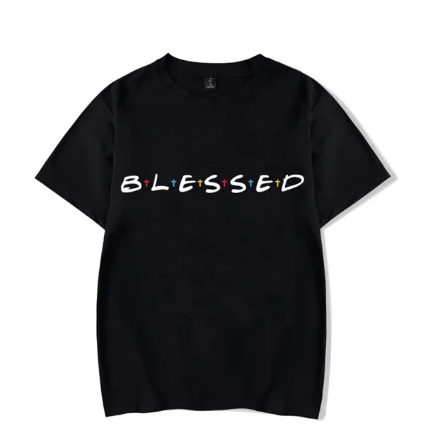 Camisetas de moda de verano para hombre y mujer, camisetas negras divertidas y bendecidas, camisetas vintage de manga corta para hombre.