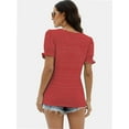 thumbnail image 2 of Women Summer Square Neck Ruffled Tops Short Sleeve Blouse Casual T-Shirt Top, 2 of 5