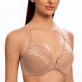 thumbnail image 4 of CHUANK Female Racerback Front Closure Unlined Underwire Bra for Women Black 34B, 4 of 4