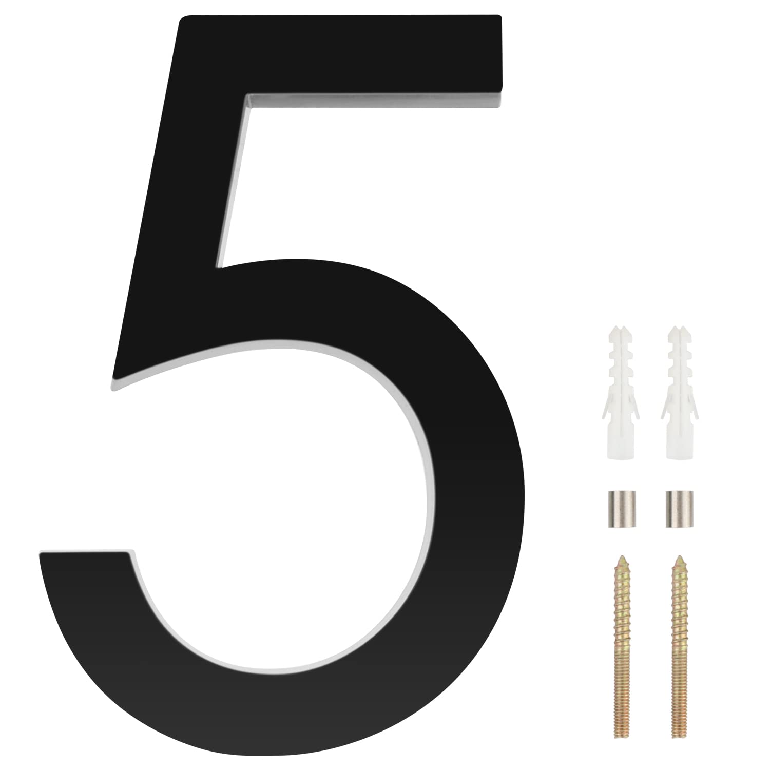 4 Inch Floating House Number, Black Modern House Numbers, House Address Numbers for Outside