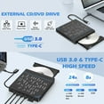 thumbnail image 2 of YongCo Highly speed USB Type C Interfaces External Optical Drive with Memory Card Reader and DC5V Charging Port for Computer, 2 of 10