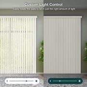 CHICOLOGY Large Vertical Blinds for Indoor Windows, Light Filtering PVC Slats, 78W X 84H, Easy Install, Privacy Shades for Sliding Glass Doors & Living Rooms, Alabaster