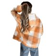 thumbnail image 2 of Veste à Capuche Décontractée pour Femmes à Manches Longues avec Fermeture Éclair, Imprimé à Carreaux, Poches, Chandail en Molleton d'Automne, 2 of 7