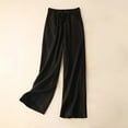 thumbnail image 2 of ShomPort Cotton Linen Drawstring Wide Leg Pants for Women Summer Elastic High Waist Casual Trousers with Pockets, 2 of 6