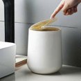 thumbnail image 1 of Small Round Plastic Trash Can Wastebasket Garbage Container Bin With Swing Top Lid For Bathrooms Kitchens Home Offices, 1 of 5