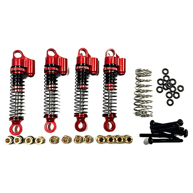 Baohd 4x Front Rear Shock Absorber Damper For Hobbyplus 1/18 CR18P Rock Van Accessory For Hobbyplus 1/18 CR18P Rock Van Front Red 1Set