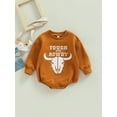 thumbnail image 2 of Bagilaanoe Newborn Baby Girl Boy Oversized Rompers Letter Print Long Sleeve Bodysuits 6M 12M 18M 24M Infant Casual One Piece Short Jumpsuit, 2 of 8