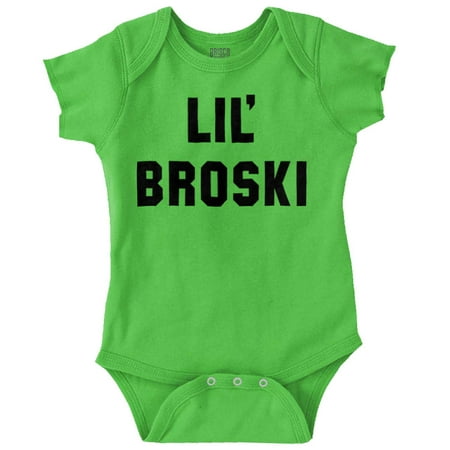 

Lil Broski Funny Younger Brother Bodysuit Jumper Boys Infant Baby Brisco Brands NB