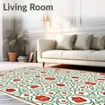 thumbnail image 2 of ODIKA 4'x6' Machine Washable Non-Slip Area Rug, Spirited Halloween Lanterns Surrounded By Twisting Vine Motifs High Traffic Rug, Red, 738780, 2 of 7