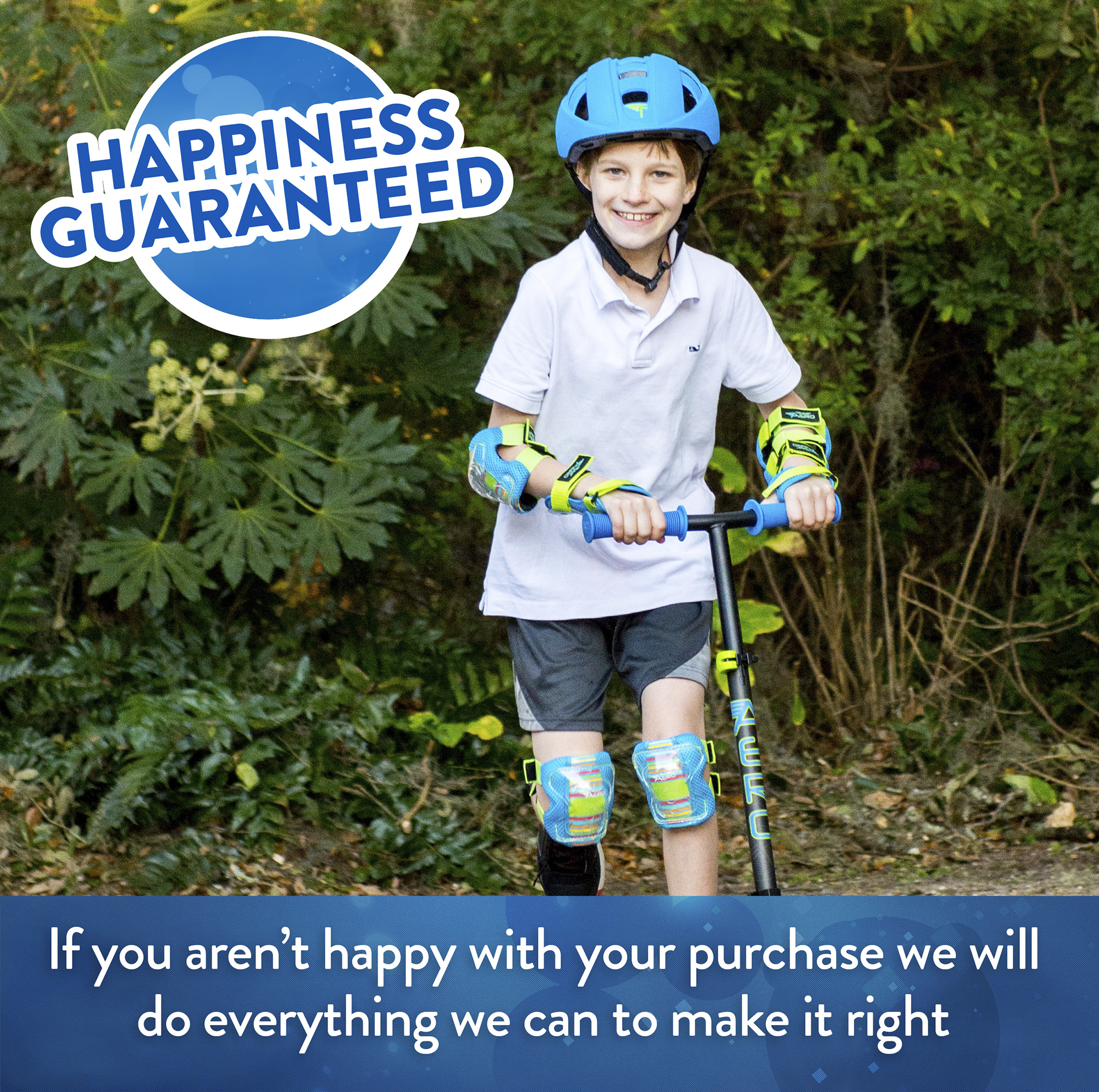Flybar Aero Elbow, Knee and Wrist 3 in 1 Multi-Sport Protection for Kids, Ages 5-10, Blue