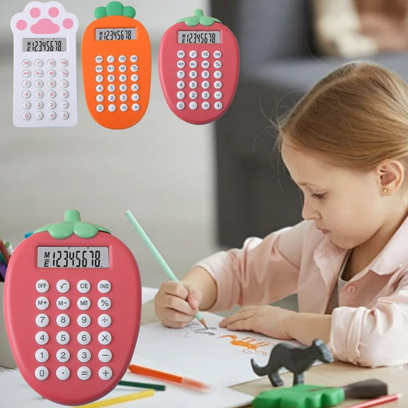 Calculator Graphing Calculator Aesthetic Cute Calculator - Small Portable & Stylish 8-Digit Design, Solar/Battery For Girls & Teens For Office Home School