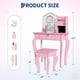 thumbnail image 4 of Juego de Tocador de Maquillaje para Niñas con Espejo y Taburete - Juguete de Madera con Cajón y Organizador, para Niñas de 3 a 9 Años, Incluye Accesorios de Maquillaje de Juguete, rosa, 4 of 26