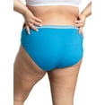 thumbnail image 5 of Fit for Me by Fruit of the Loom Women's Plus Size Cotton Hi-Cut Brief Underwear, 10-Pack, 5 of 11