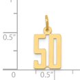 thumbnail image 4 of 14K Yellow Gold Polished Finish Small Size Elongated Shape Number 50 Charm Pendant, 4 of 4