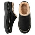 thumbnail image 6 of BdTemWBs Mens Slippers Warm Fuzzy Memory Foam Indoor Outdoor Cozy Slippers -On Moccasin House Shoes with Non- Sole, Fluffy Wide Loafer Slippers (Black,7-8), 6 of 10