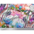 thumbnail image 3 of Soimoi Poly Georgette Tissu Feuilles & Tissu Imprimé de Fleurs Tropicales par la Cour 52 Pouces de Large, 3 of 3