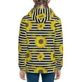 thumbnail image 6 of Pofeuu Sunflowers On Black And White Stripes Print Teenage Zipper Hoodie Sweatshirts Hooded Casual Jackets With Pocket For Boys Girls-Small, 6 of 6