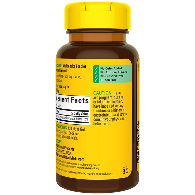 Plastic Drawers Nature Made Potassium Gluconate 550mg Tablets 100 